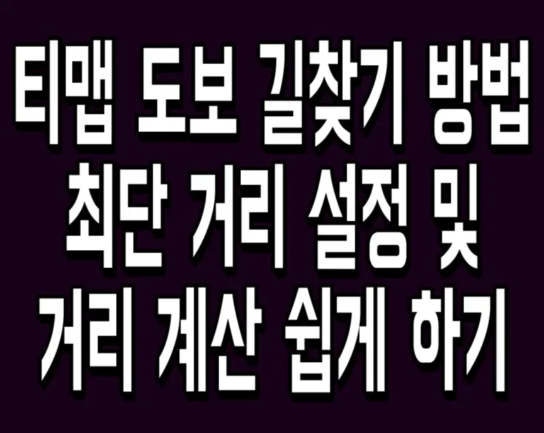 티맵 도보 길찾기 방법 최단 거리 설정 및 거리 계산 쉽게 하기