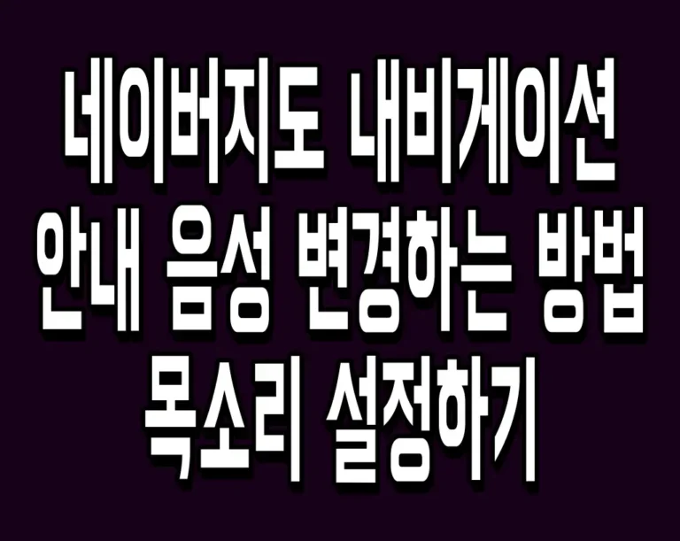 네이버지도 내비게이션 안내 음성 변경하는 방법 목소리 설정하기