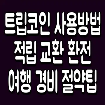 트립코인 사용방법 적립 교환 환전 여행 경비 절약팁