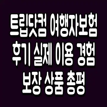 트립닷컴 여행자보험 후기 실제 이용 경험 보장 상품 총평