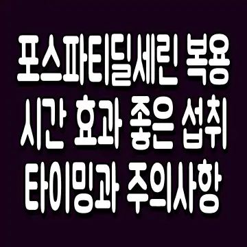 포스파티딜세린 복용시간 효과 좋은 섭취 타이밍과 주의사항