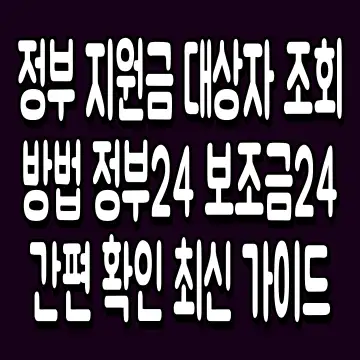 정부 지원금 대상자 조회 방법 정부24 보조금24 간편 확인 최신 가이드