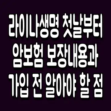 라이나생명 첫날부터 암보험 보장내용과 가입 전 알아야 할 점