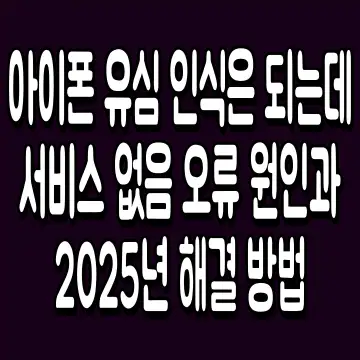 아이폰 유심 인식은 되는데 서비스 없음 오류 원인과 2025년 해결 방법