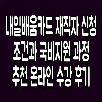 내일배움카드 재직자 신청 조건과 국비지원 과정 추천 온라인 수강 후기