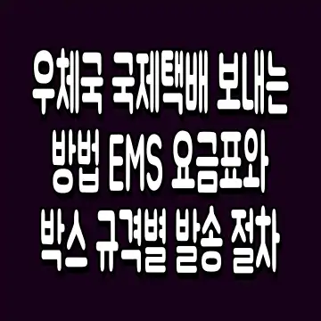 우체국 국제택배 보내는 방법 EMS 요금표와 박스 규격별 발송 절차