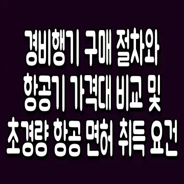 경비행기 구매 절차와 항공기 가격대 비교 및 초경량 항공 면허 취득 요건