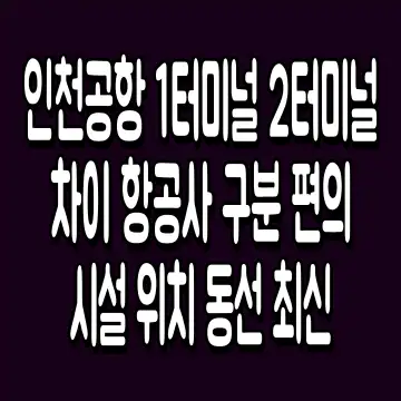 인천공항 1터미널 2터미널 차이 항공사 구분 편의시설 위치 동선 최신