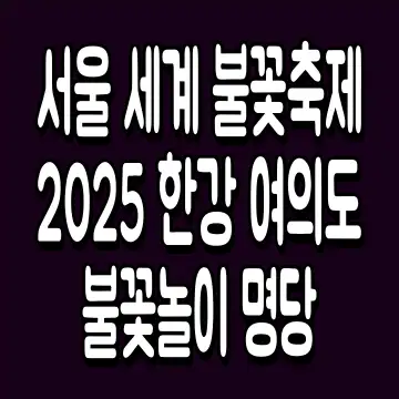 서울 세계 불꽃축제 2025 한강 여의도 불꽃놀이 명당