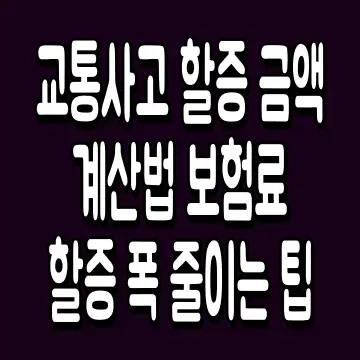 교통사고 할증 금액 계산법 보험료 할증 폭 줄이는 팁