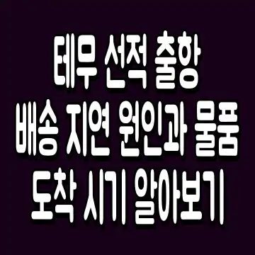 테무 선적 출항 배송 지연 원인과 물품 도착 시기 알아보기