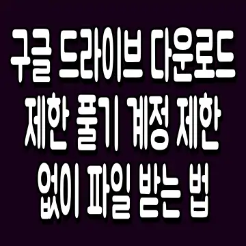 구글 드라이브 다운로드 제한 풀기 계정 제한 없이 파일 받는 법