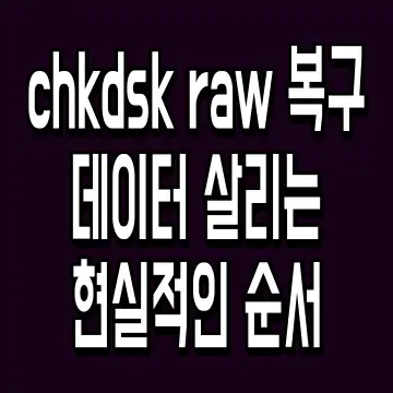 chkdsk raw 복구 데이터 살리는 현실적인 순서