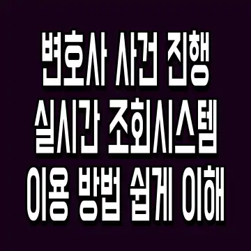 변호사 사건 진행 실시간 조회시스템 이용 방법 쉽게 이해