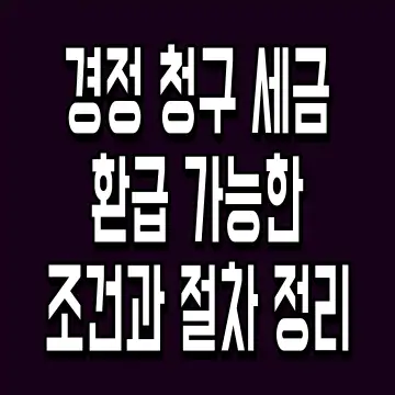 경정 청구 세금 환급 가능한 조건과 절차 정리