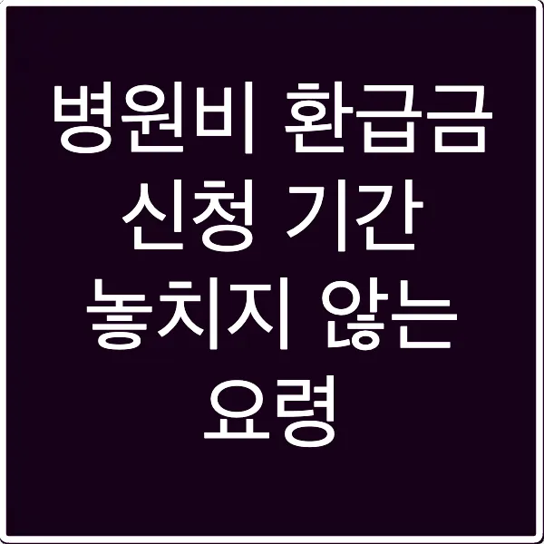 병원비 환급금 신청 기간 놓치지 않는 요령