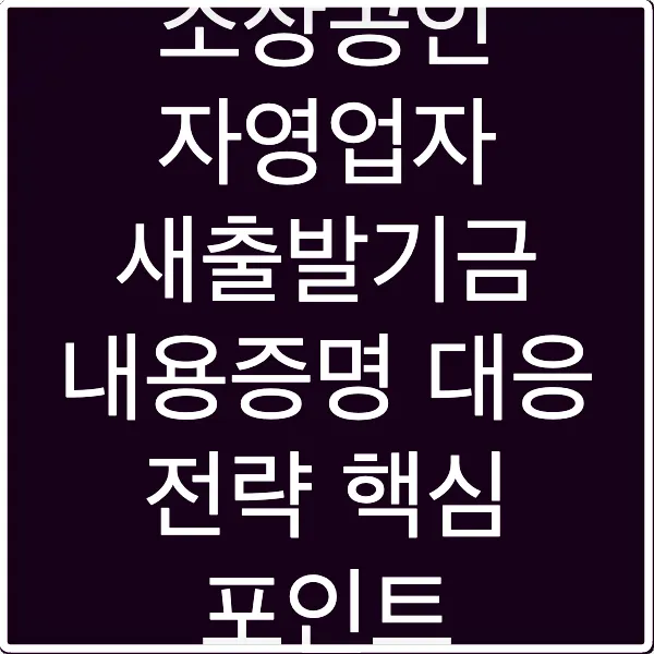 소상공인 자영업자 새출발기금 내용증명 대응 전략 핵심 포인트