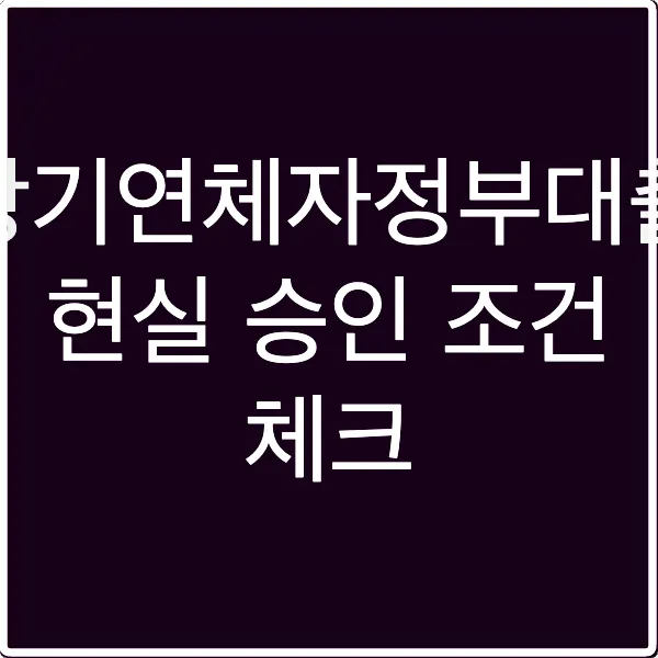 장기연체자정부대출 현실 승인 조건 체크