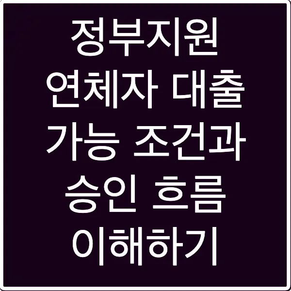 정부지원 연체자 대출 가능 조건과 승인 흐름 이해하기