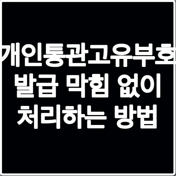 개인통관고유부호 발급 막힘 없이 처리하는 방법