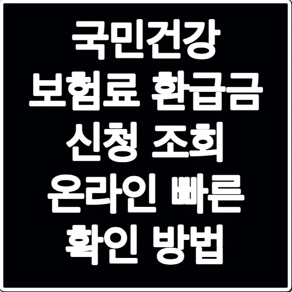 국민건강 보험료 환급금 신청 조회 온라인 빠른 확인 방법