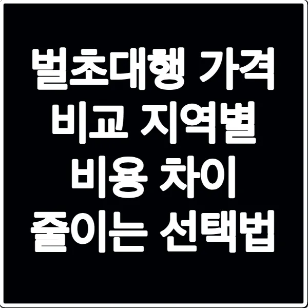 벌초대행 가격 비교 지역별 비용 차이 줄이는 선택법