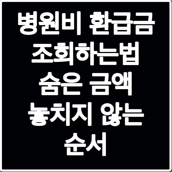 병원비 환급금 조회하는법 숨은 금액 놓치지 않는 순서