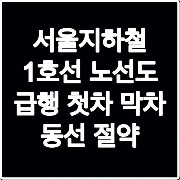 서울지하철 1호선 노선도 급행 첫차 막차 동선 절약