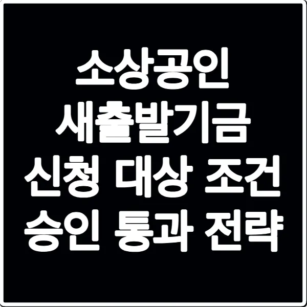 소상공인 새출발기금 신청 대상 조건 승인 통과 전략