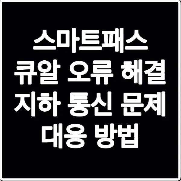 스마트패스 큐알 오류 해결 지하 통신 문제 대응 방법
