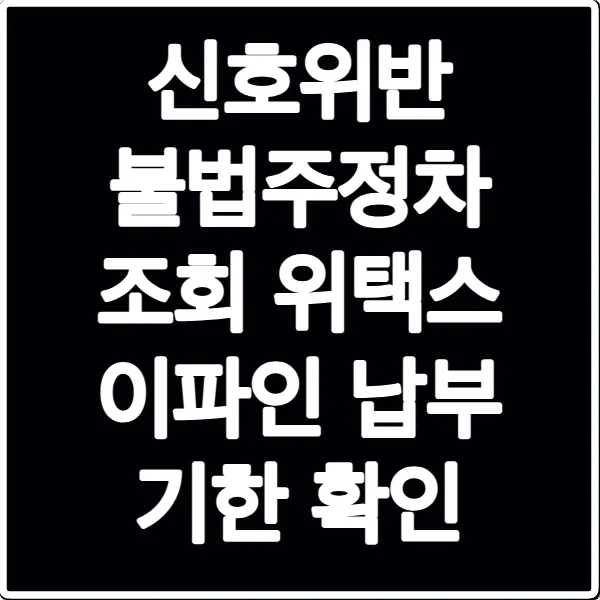 신호위반 불법주정차 조회 위택스 이파인 납부 기한 확인
