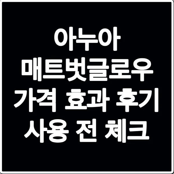 아누아 매트벗글로우 가격 효과 후기 사용 전 체크