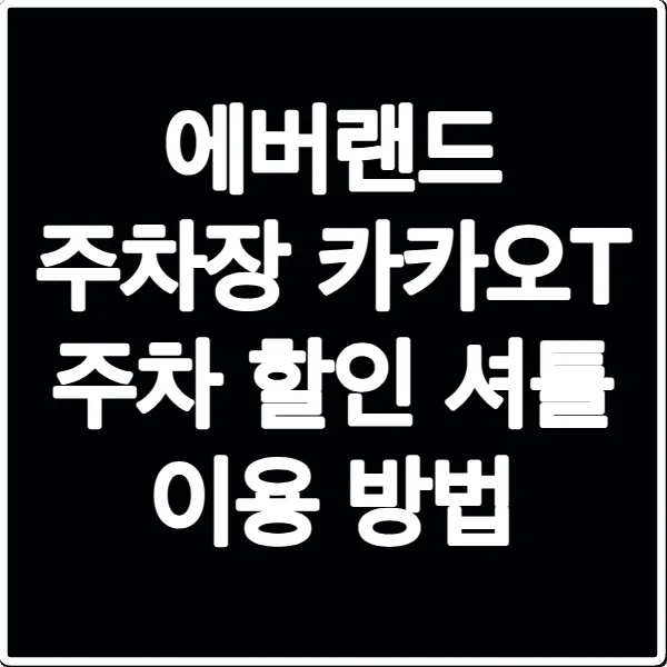 에버랜드 주차장 카카오T 주차 할인 셔틀 이용 방법