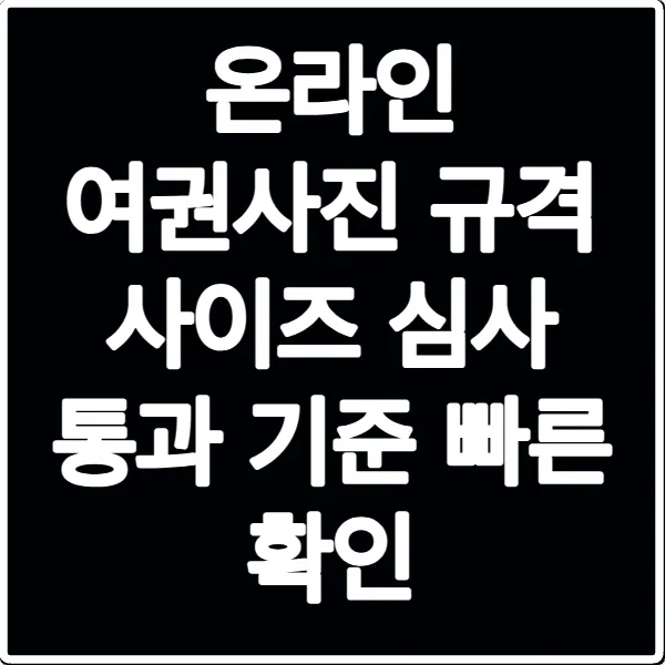 온라인 여권사진 규격 사이즈 심사 통과 기준 빠른 확인