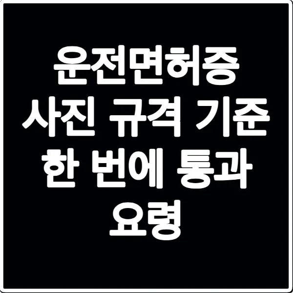운전면허증 사진 규격 기준 한 번에 통과 요령