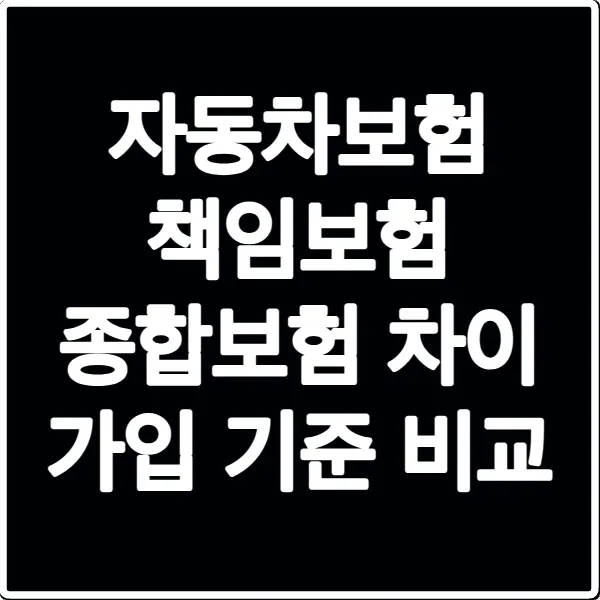 자동차보험 책임보험 종합보험 차이 가입 기준 비교