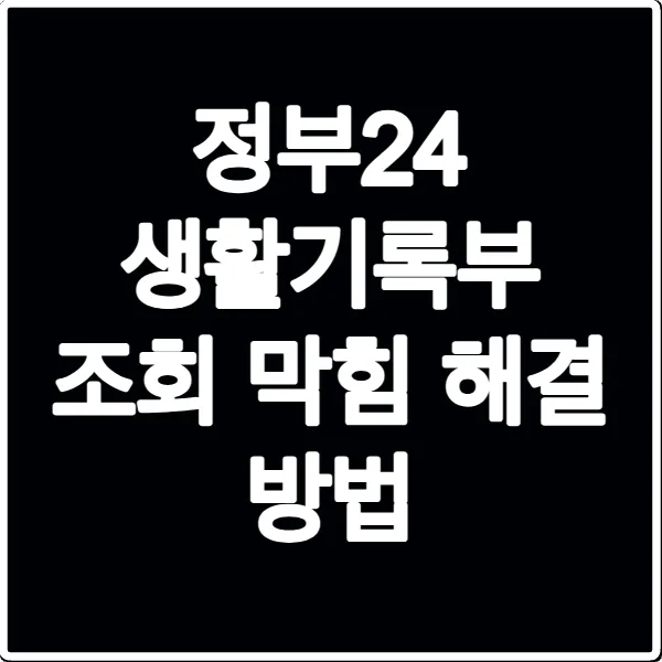 정부24 생활기록부 조회 막힘 해결 방법