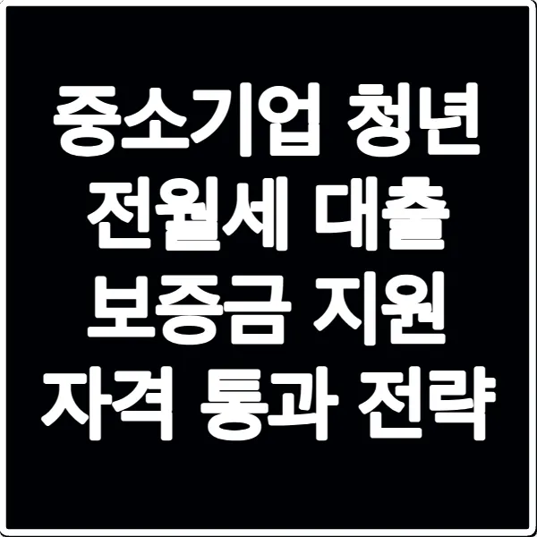 중소기업 청년 전월세 대출 보증금 지원 자격 통과 전략