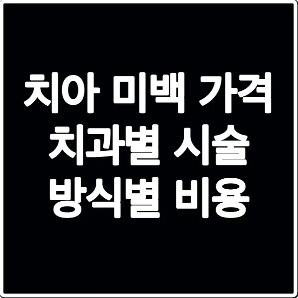 치아 미백 가격 치과별 시술 방식별 비용
