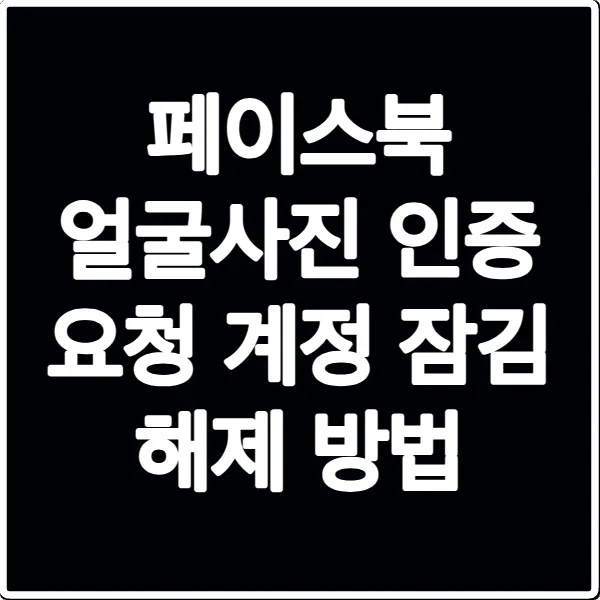 페이스북 얼굴사진 인증 요청 계정 잠김 해제 방법