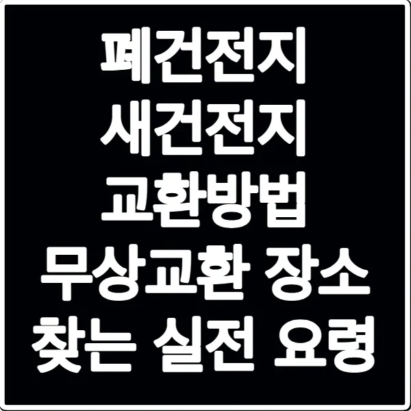 폐건전지 새건전지 교환방법 무상교환 장소 찾는 실전 요령