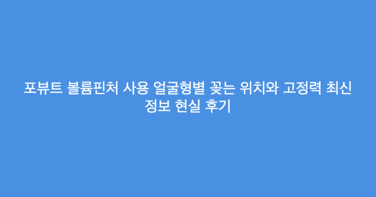 포뷰트 볼륨핀처 사용 얼굴형별 꽂는 위치와 고정력 최신 정보 현실 후기