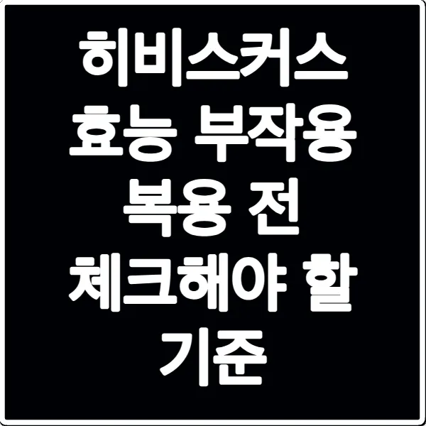 히비스커스 효능 부작용 복용 전 체크해야 할 기준